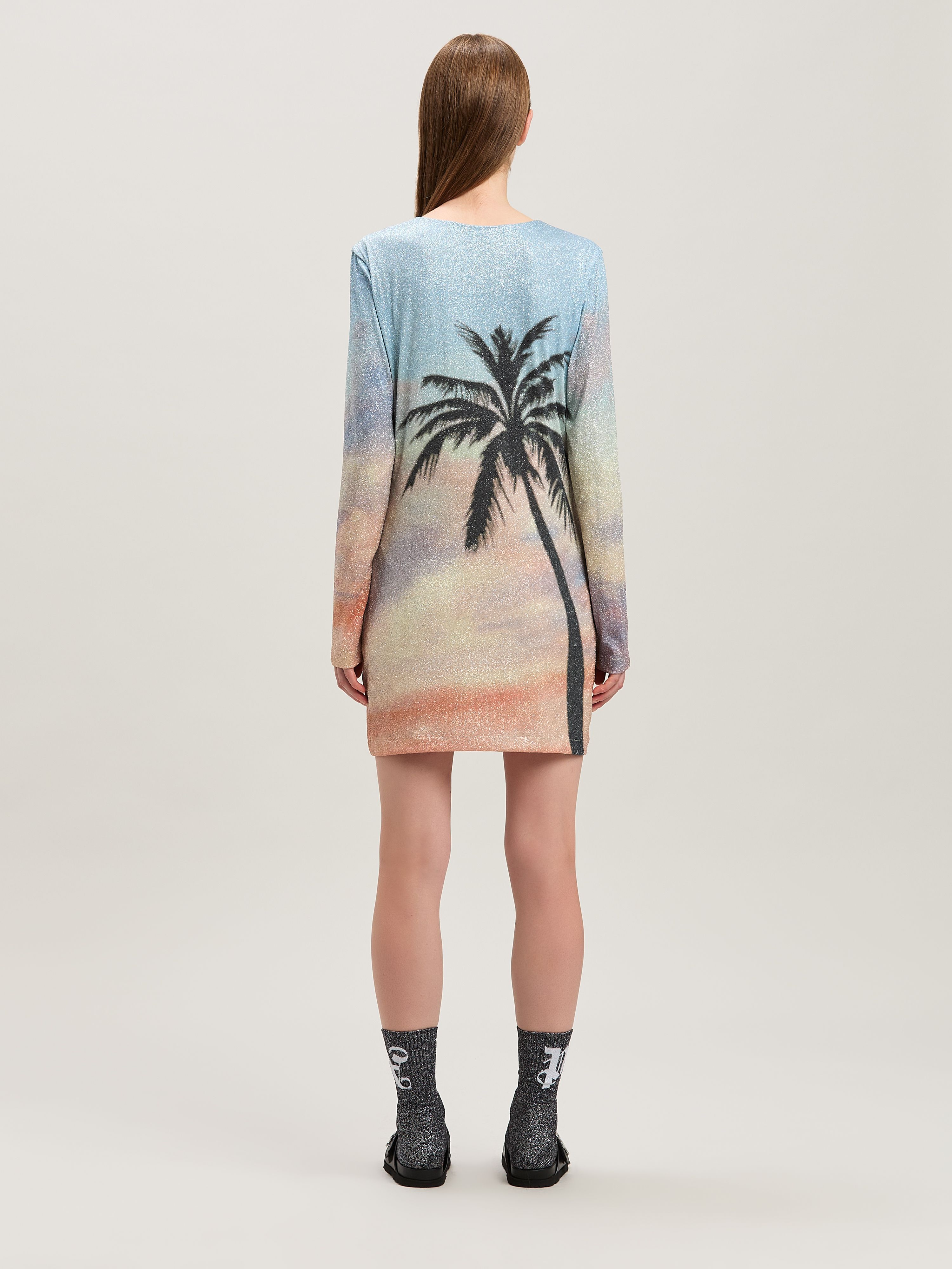 PALM ANGELS  Sunrise palm dress MULTICOLOR - BLACK PWDB256S25FAB001