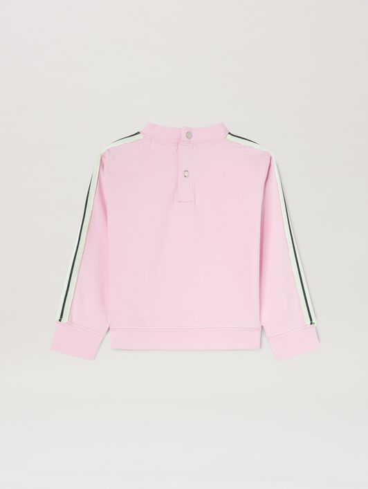 PALM ANGELS  Long sleeves Track T-shirt ROSE ROSA - NERO PGXC001S25FLE004