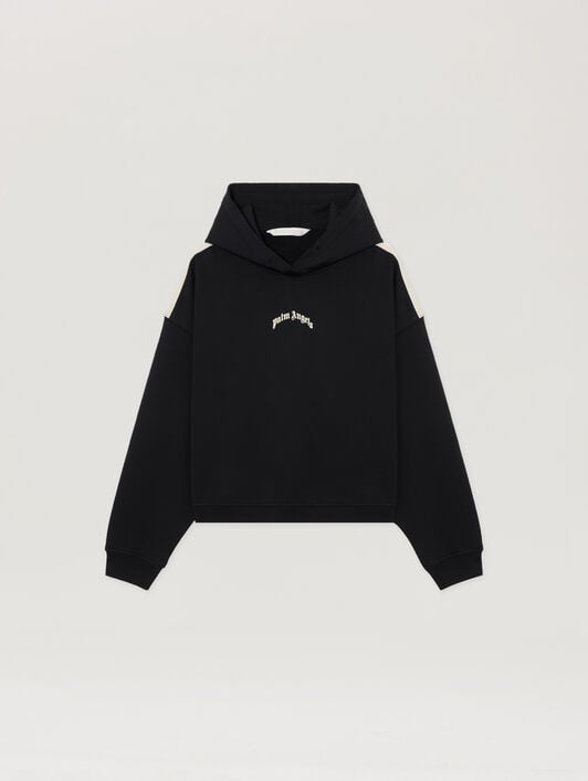 Curved Logo Loose Crop Hoodie PALM ANGELS Curved Logo Loose Crop Hoodie BLACK TOFU PWBB076S26FLE001
