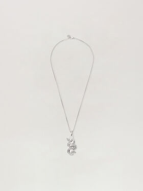 PALM ANGELS Snake Box Logo Necklace SILVER - SILVER PMOB12GF25MAT001