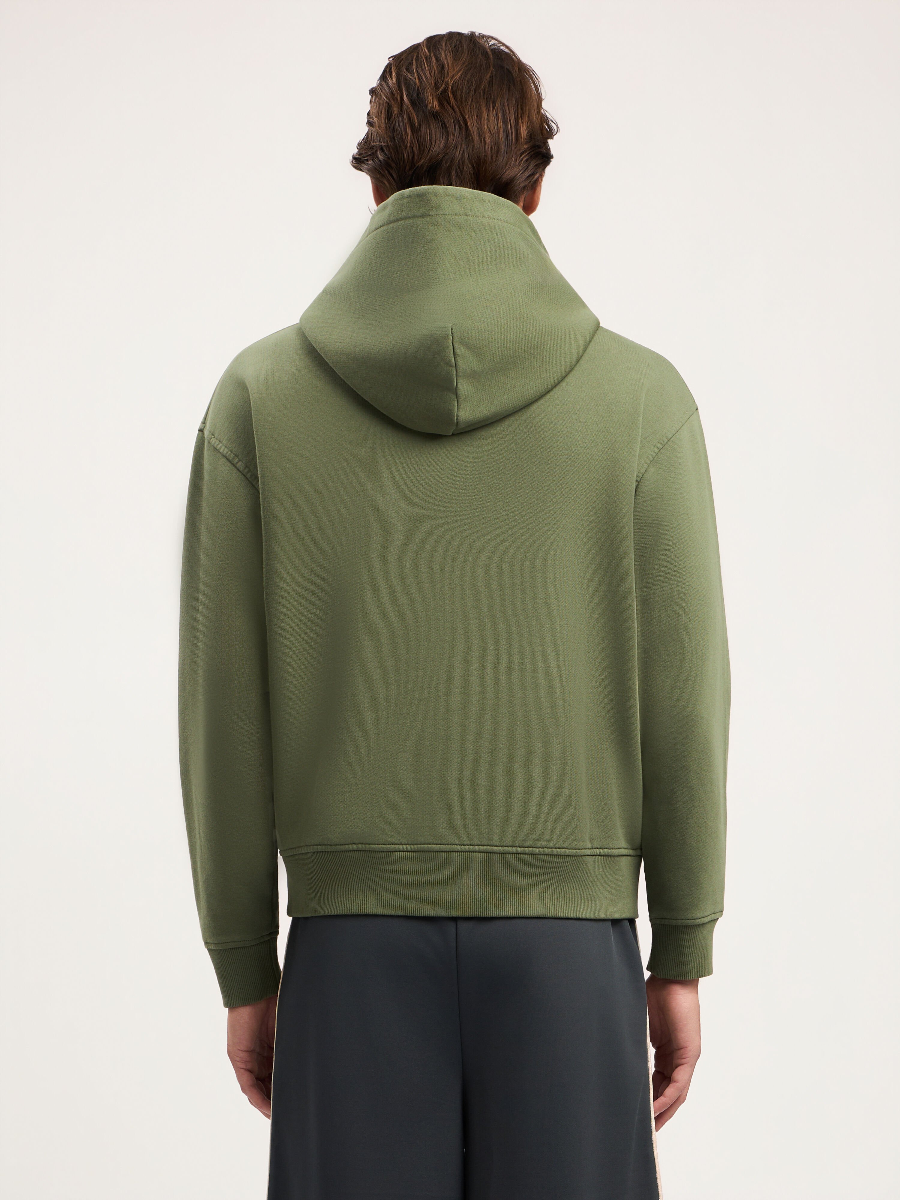 PALM ANGELS Neck Logo Hoodie MILITARY GREEN LIME PMBB17DS26FLE007