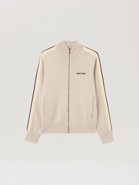 PALM ANGELS Classic Logo Knit Track Jkt LIGHT BEIGE - BLACK PMHA063F25KNI001