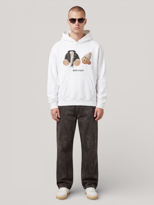 PALM ANGELS Broken Bear Milano Cortina Hoodie WHITE PAMBB010FL001