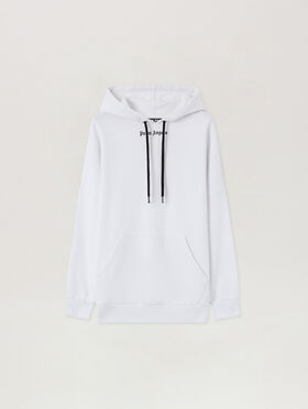 PALM ANGELS CLASSIC LOGO OVER HOODY WHITE BLACK PMBB036C99FLE001
