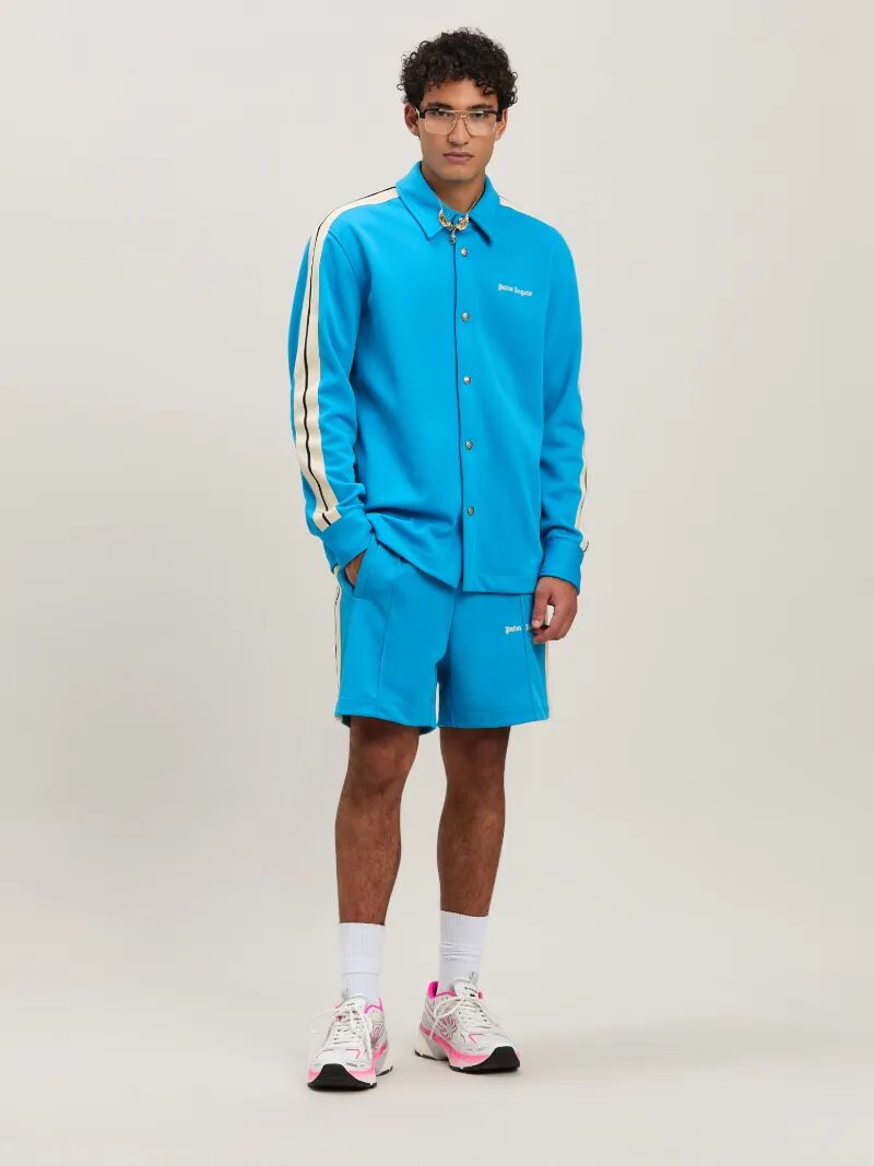 PALM ANGELS  Classic logo Track shorts LIGHT BLUE - OFF WHITE PMCL004S25FAB001