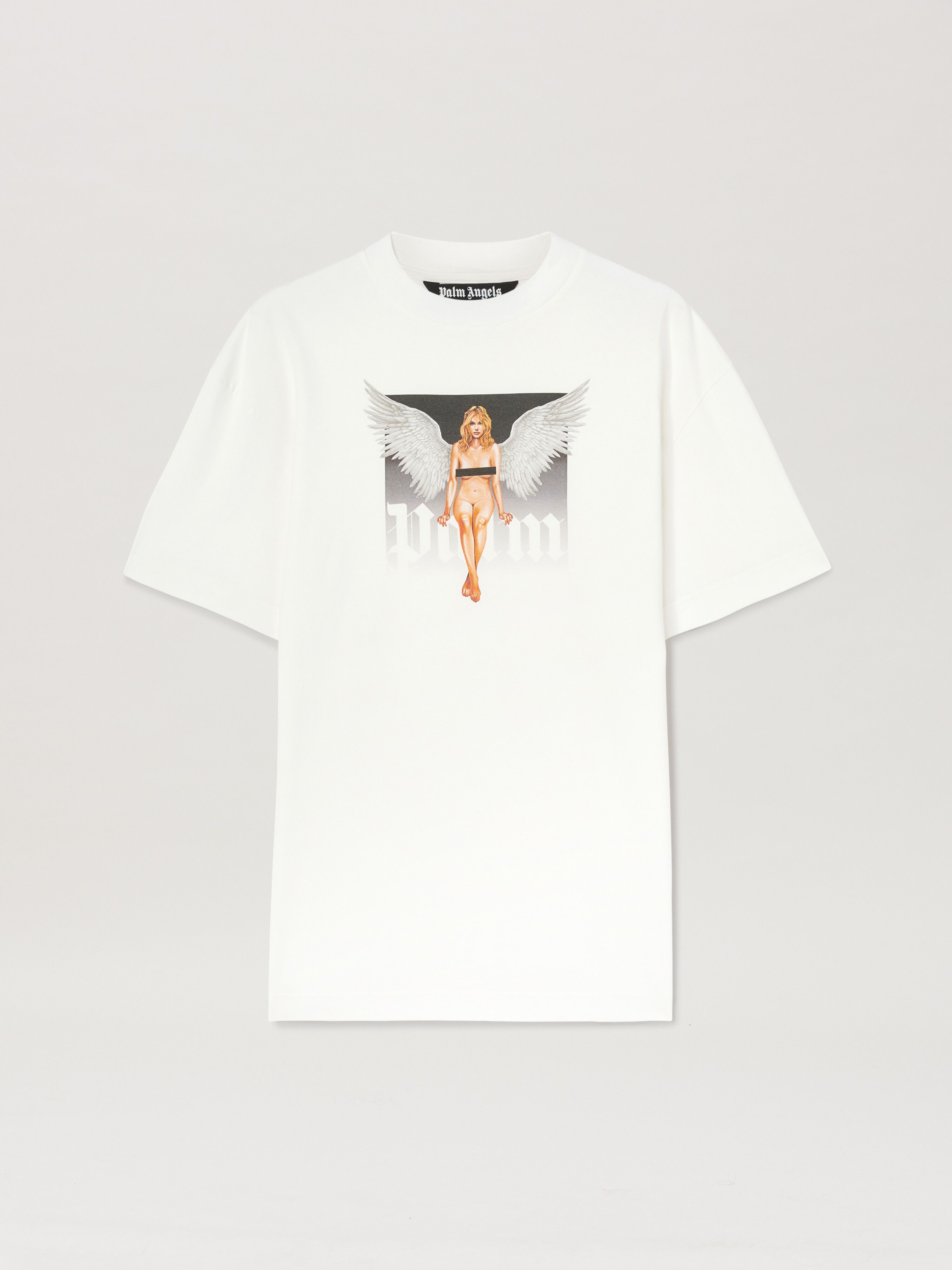 PALM ANGELS  Pin up T-shirt OFF WHITE - BLACK PMAA001S25JER00A