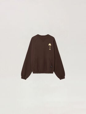 PALM ANGELS Feel High Regular Crewneck Sweatshirt BROWN - MULTICOLOR PAMBA07F26FL01