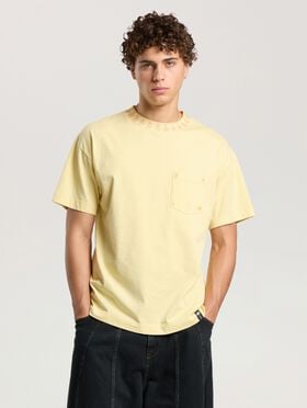 PALM ANGELS Palm Ribbed Regular T-Shirt LIGHT YELLOW - OCHER YELLOW PAMAA08F26JR01
