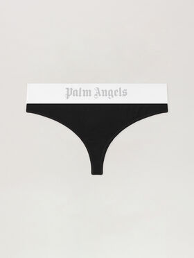 PALM ANGELS Classic Logo Brazilian Panties BLACK LIGHT GREY PWUF002C99FAB001