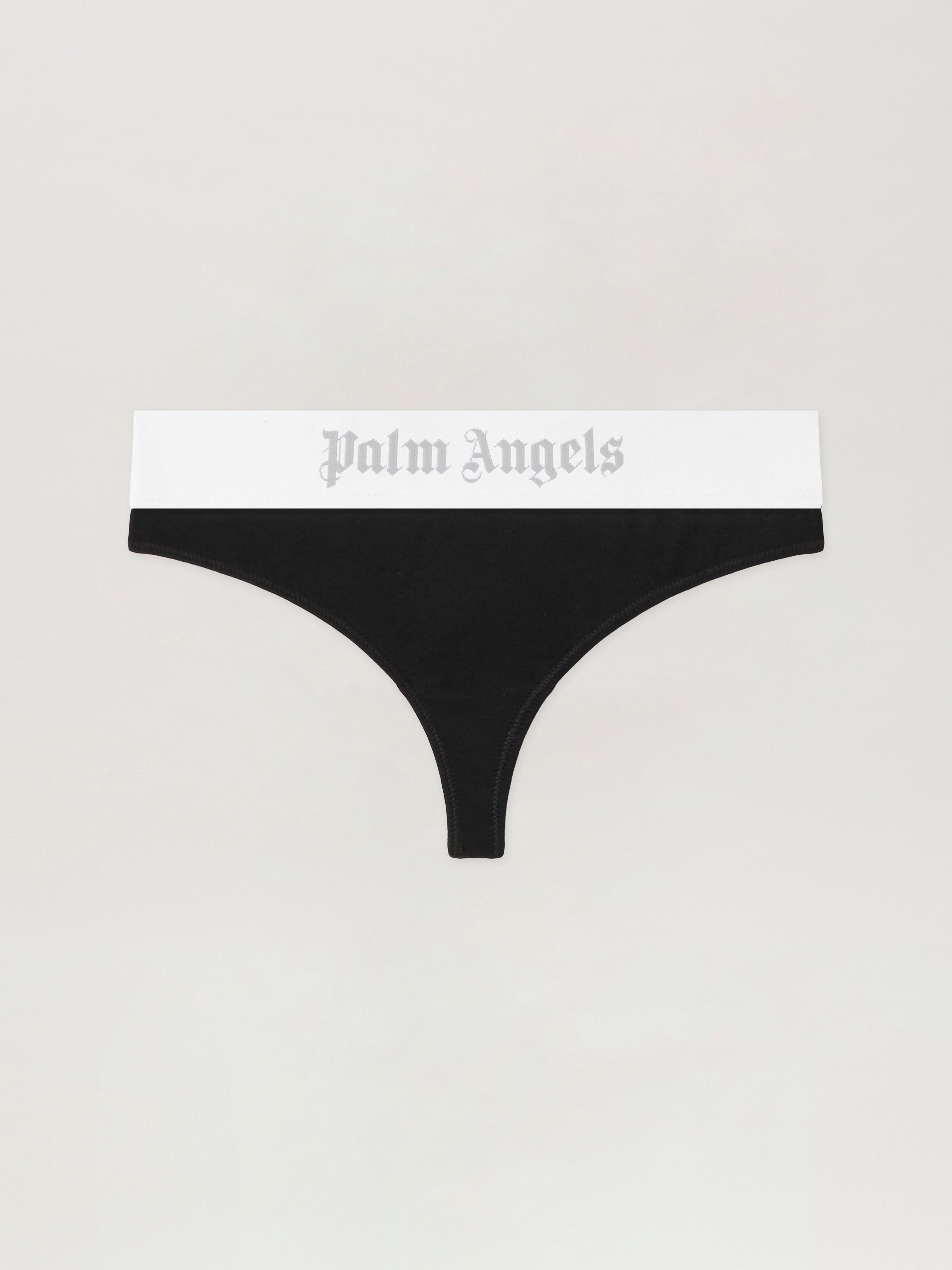 PALM ANGELS Classic Logo Brazilian Panties BLACK LIGHT GREY PWUF002C99FAB001