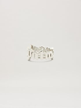 PALM ANGELS  Engraved logo ring SILVER - SILVER PMOC02CS25MAT001