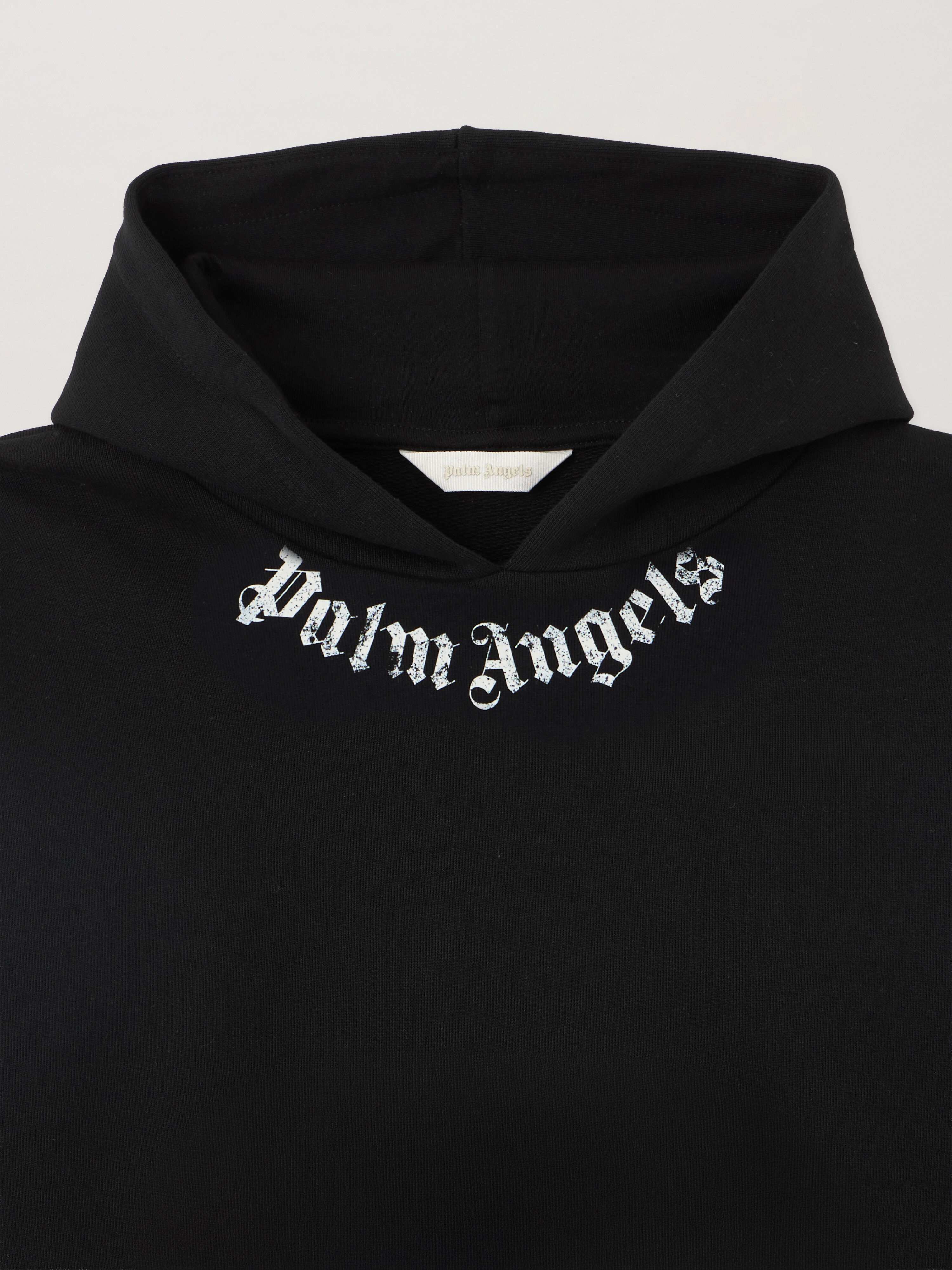 PALM ANGELS Neck Logo Brushed Hoodie NERO/BLACK PBBB012S26FLE003