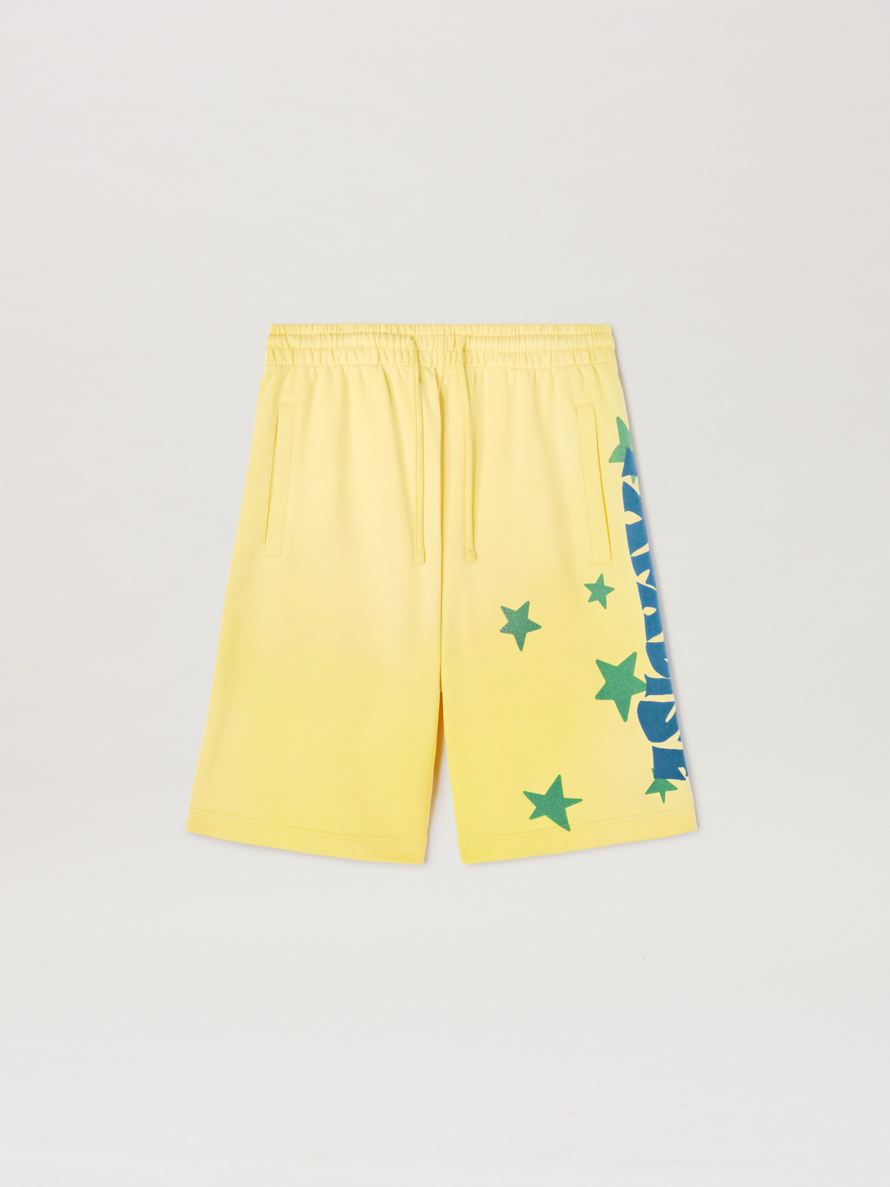 PALM ANGELS  Paradise Sweat shorts YELLOW - BLUE PMCI027S25FLE001