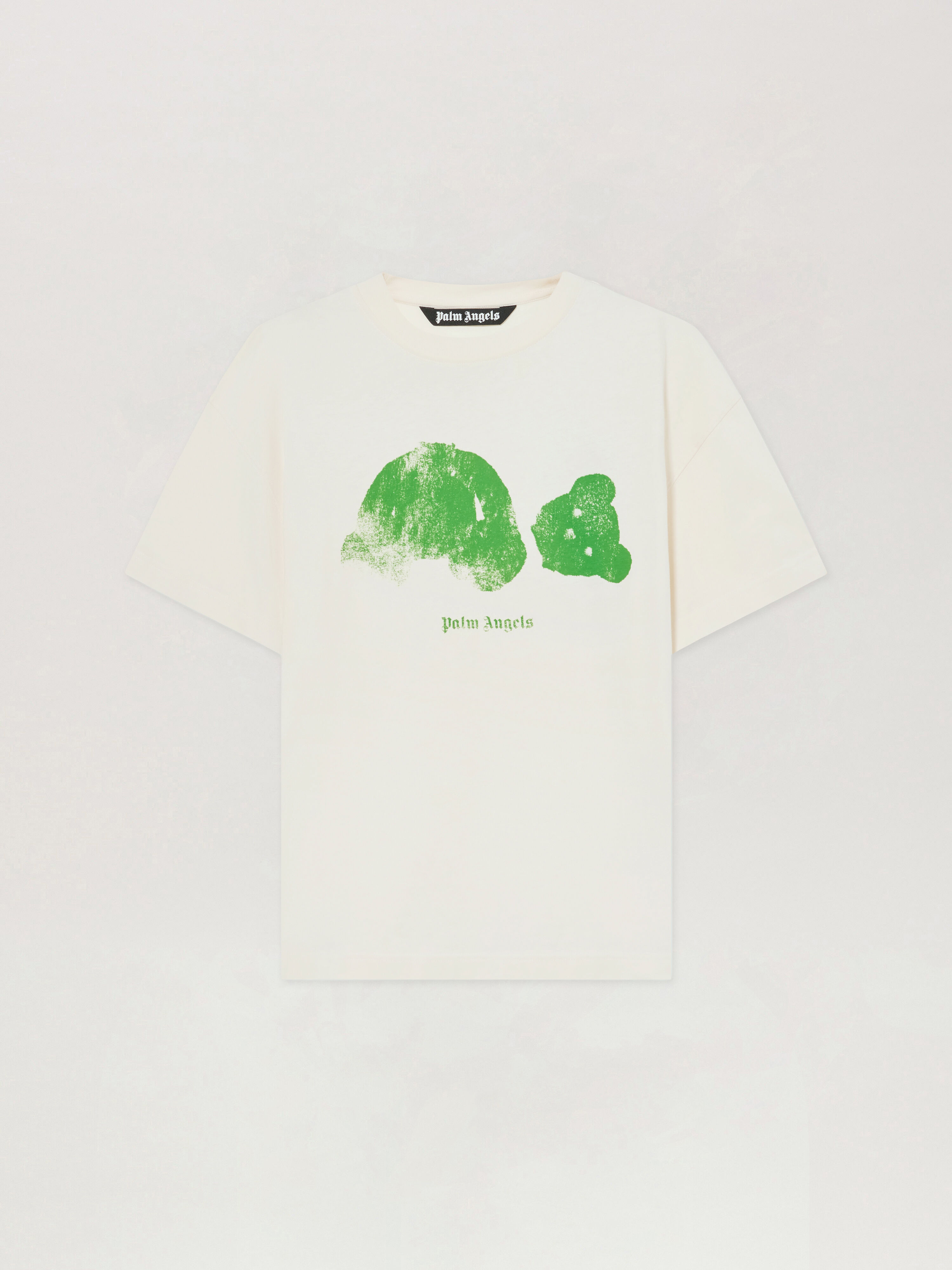 Spray Bear T-Shirt PALM ANGELS Spray Bear T-Shirt OFF White/Green PMAA109T26JER002