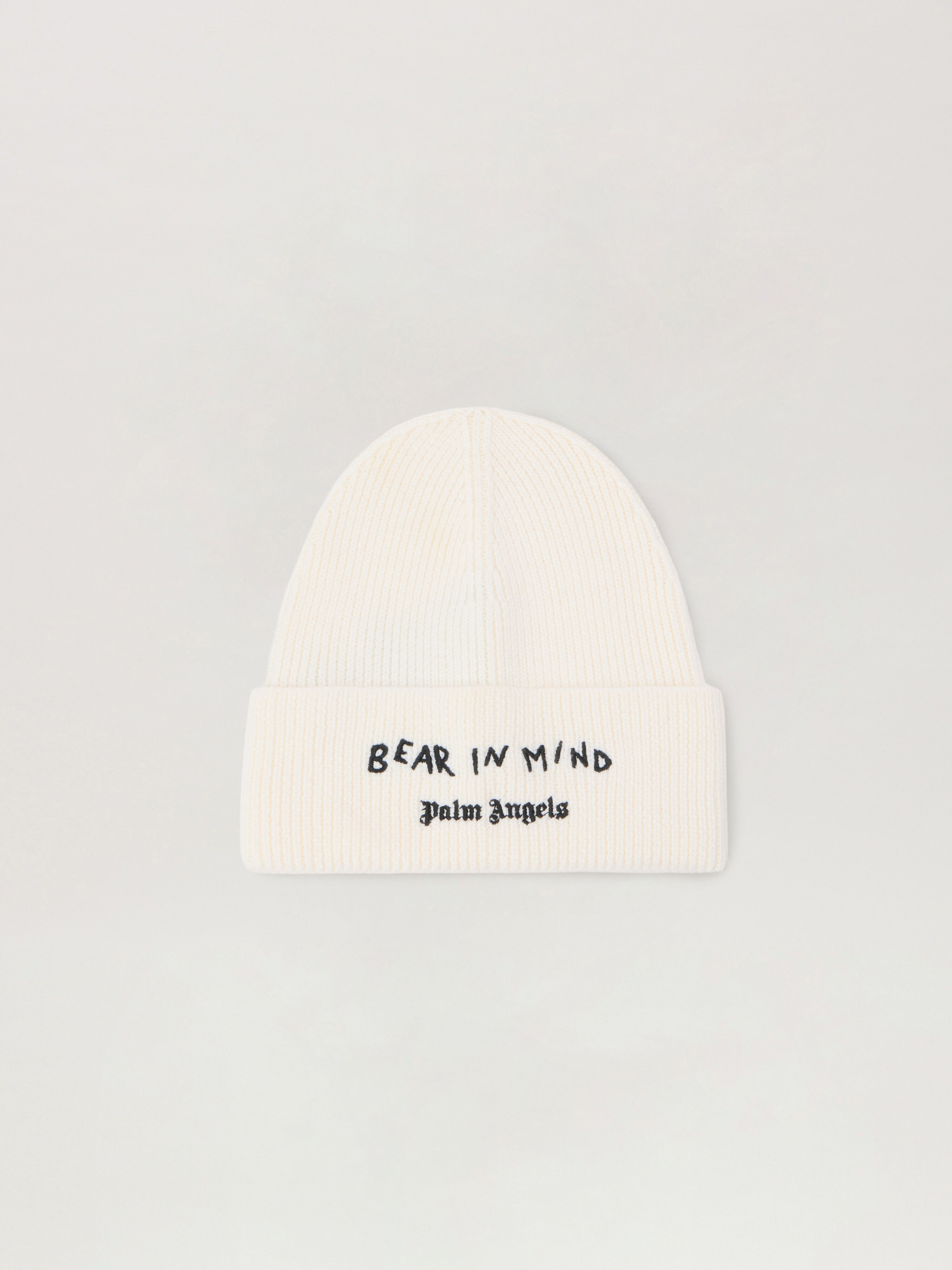 PALM ANGELS Bear In Mind Beanie OFF WHITE - BROWN PMLC030F25KNI001