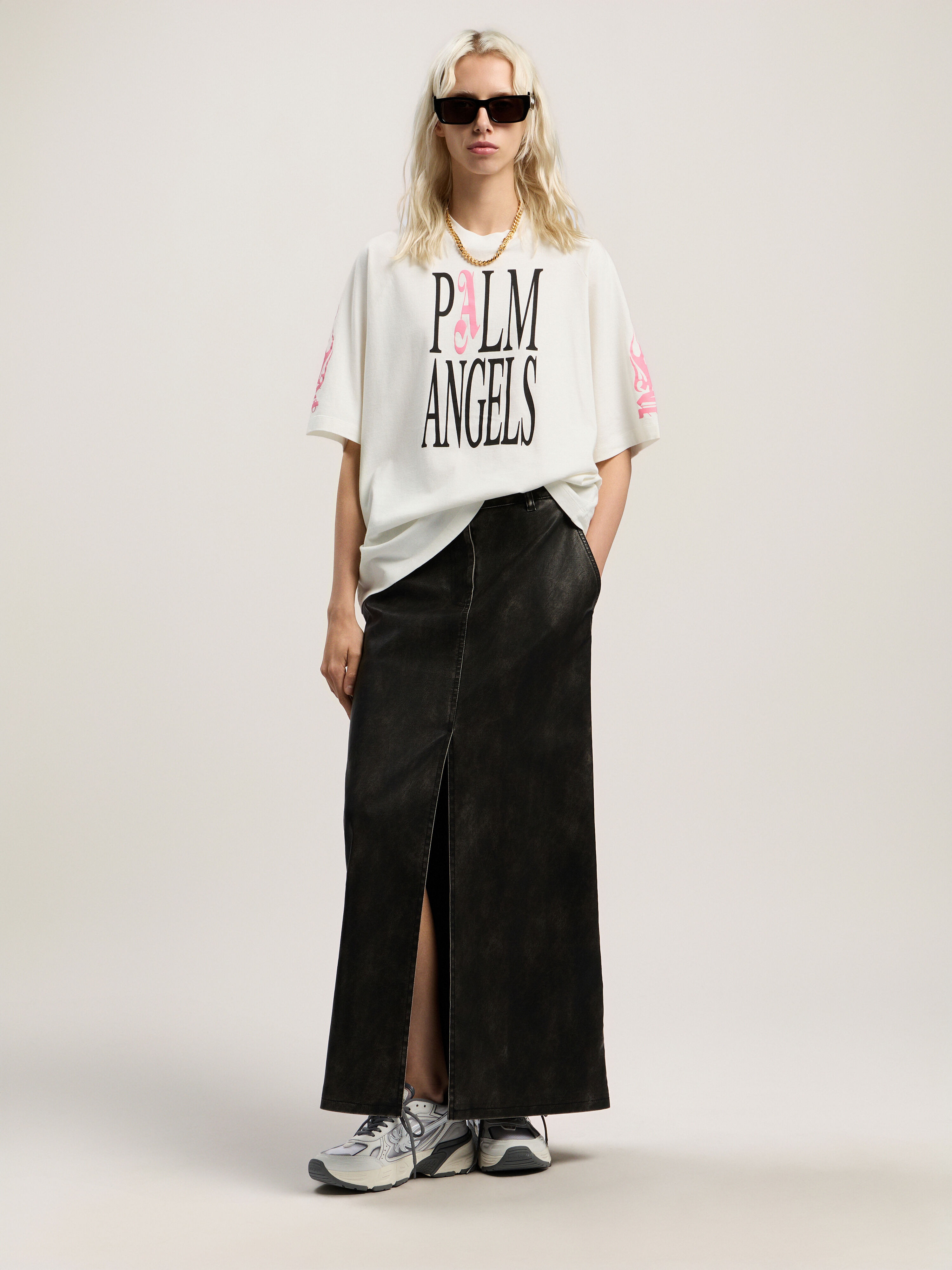 PALM ANGELS Flames Loose T-Shirt OFF WHITE - MULTICOLOR PWAA07EF25JER001