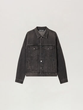 PALM ANGELS Back Logo Over Denim Jkt BLACK WHITE PMYE006C99DEN001