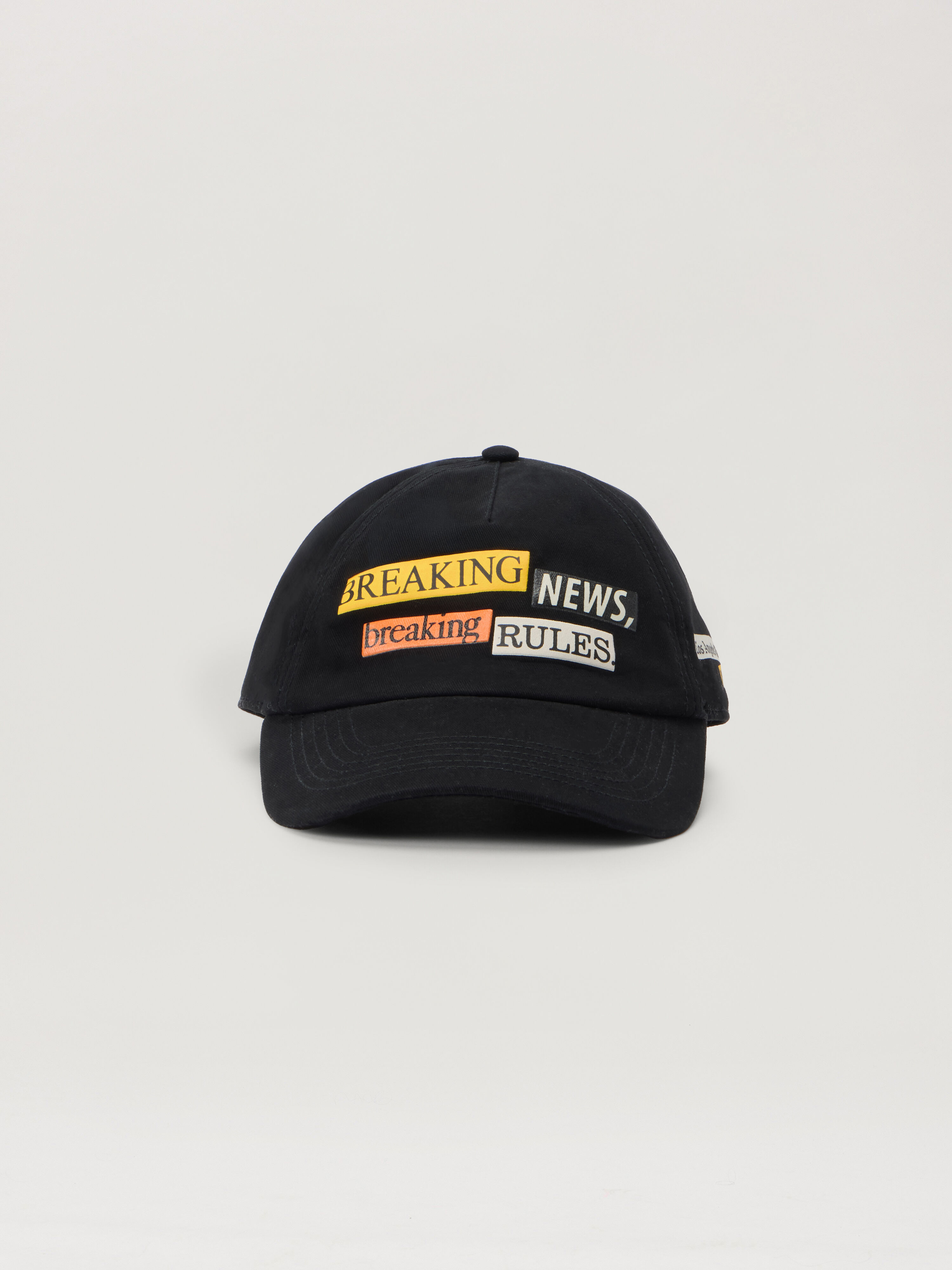 PALM ANGELS Breaking News Quote Cap BLACK - MULTICOLOR PMLB104F25FAB008