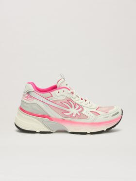 PALM ANGELS  PA fluo runner BLACK - WHITE PMIA099S25LEA002