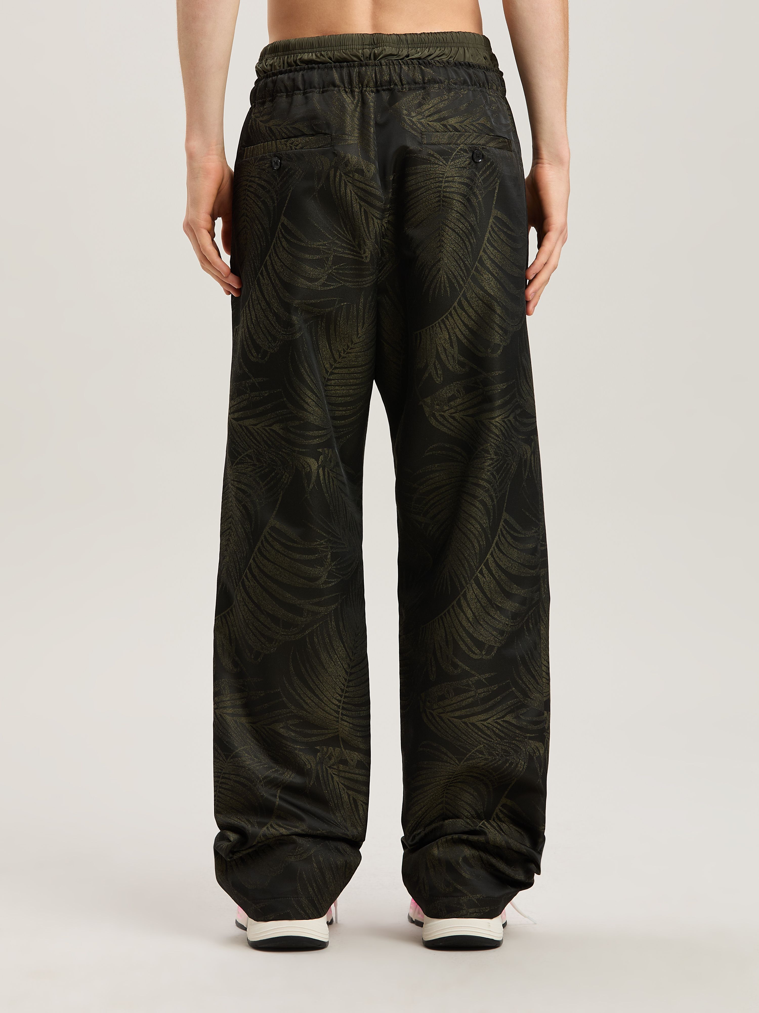 PALM ANGELS  Palmen Jacquard Hose MILITARY GREEN - MILITARY GREEN PMCA143S25FAB001