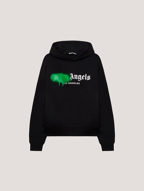 PALM ANGELS Spray LA Hoodie Black/Green PMBB17DT26FLE001