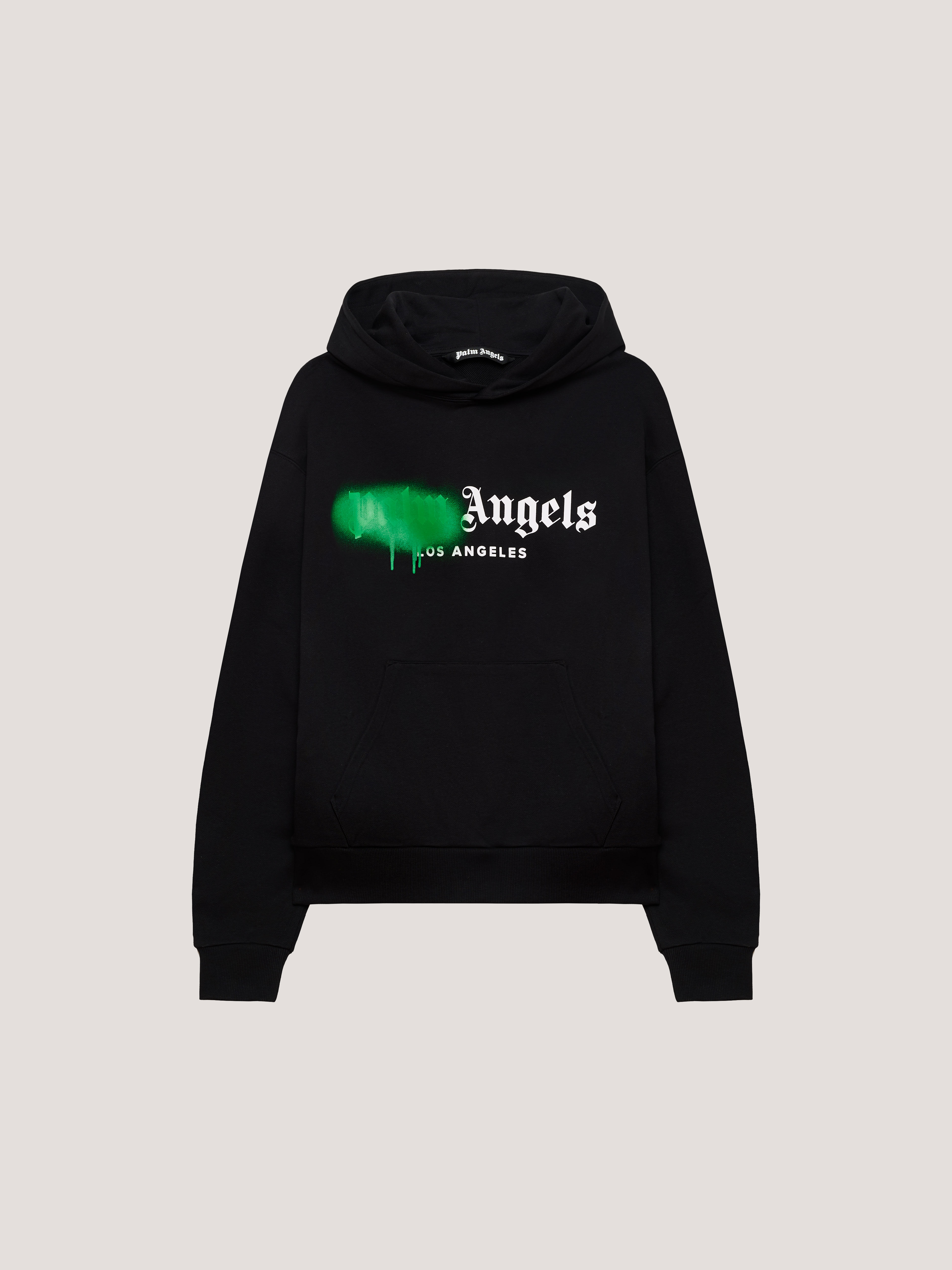 PALM ANGELS Spray LA Hoodie Black/Green PMBB17DT26FLE001
