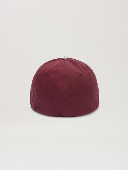 PALM ANGELS  Oval Palm Baseball cap BURGUNDY - OFF WHITE PMLB10CS25FAB001
