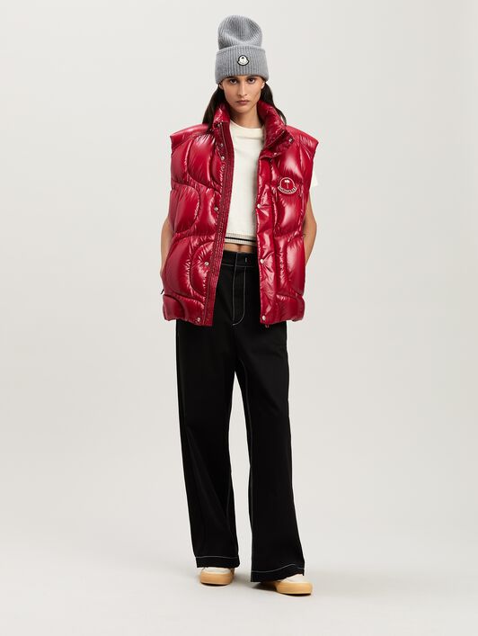 PALM ANGELS  Gwenyth Down Vest Moncler x Palm Angels RED - RED PMEX016T25FAB001