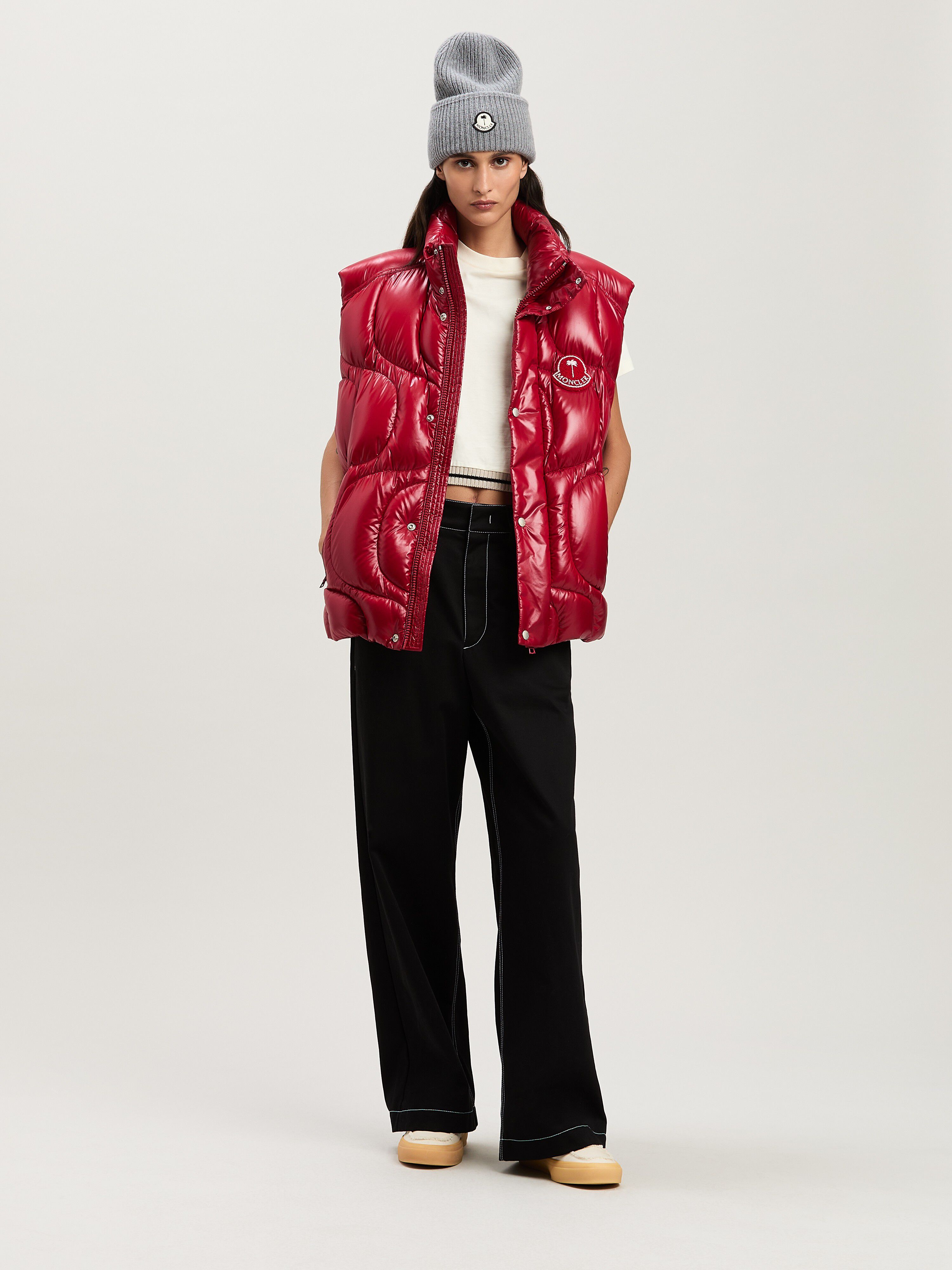 PALM ANGELS  Gwenyth Down Vest Moncler x Palm Angels RED - RED PMEX016T25FAB001