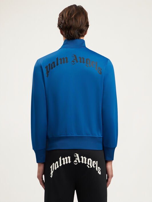 PALM ANGELS Curved Logo Track Jacket COBALT BLUE BLACK PMBD089S26FAB001