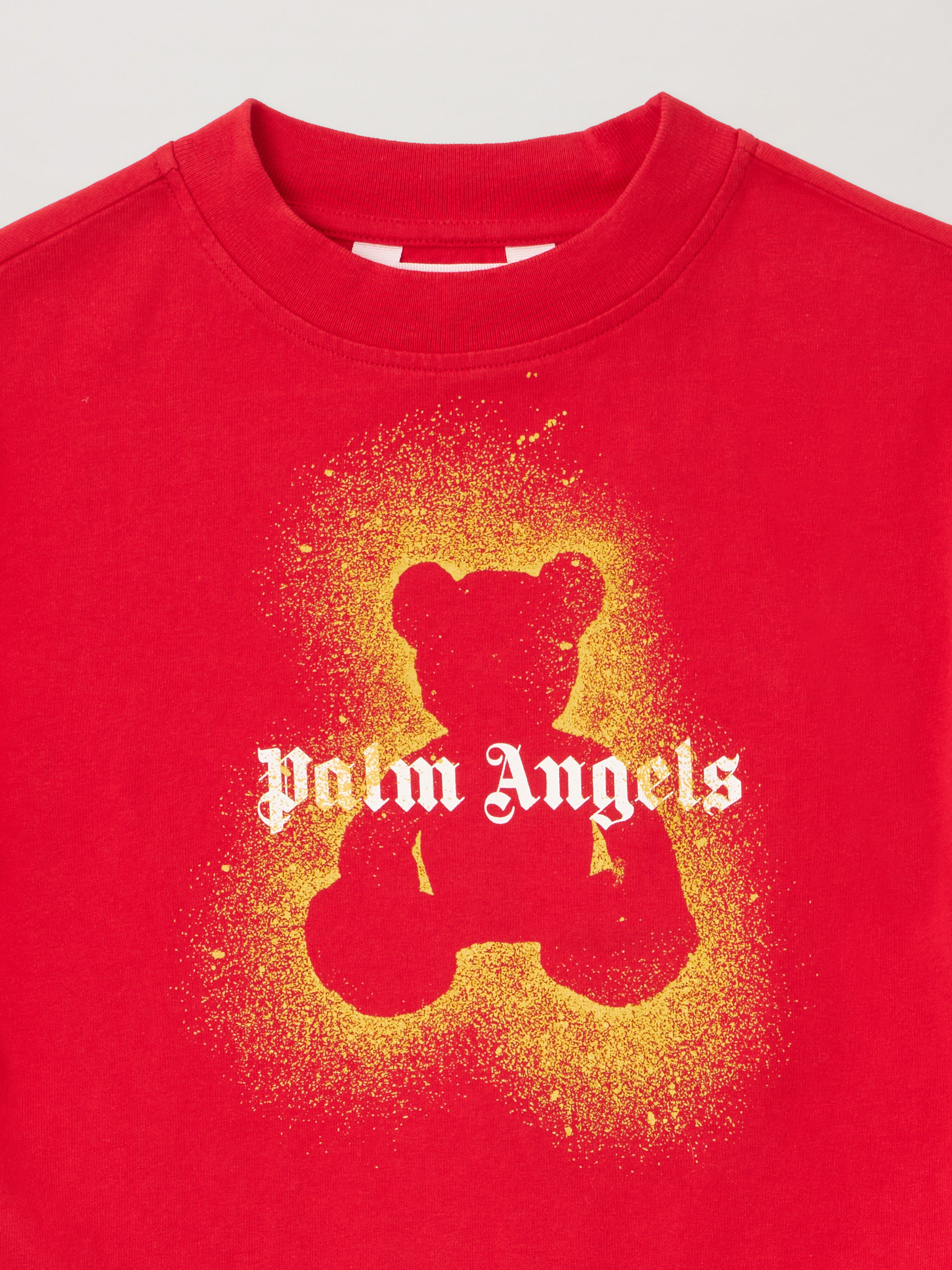 Spray Bear Graphic T-Shirt in RED - OCHER YELLOW | Palm Angels®