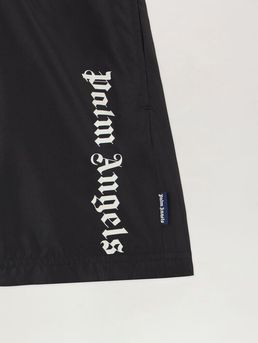 PALM ANGELS Overlogo Long Beachwear Short NERO/BLACK PBFD003S26FAB001