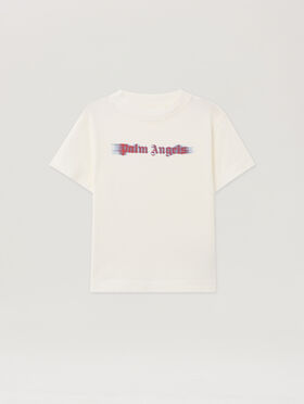 PALM ANGELS Blurred Logo Reg.Tshirt S/S OFF WHITE - RED PBAA003F25JER001
