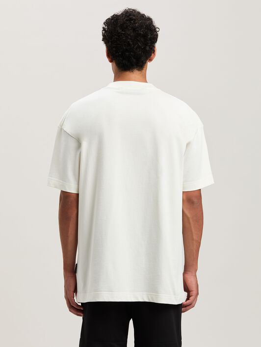 PALM ANGELS  Flame logo T-shirt OFF WHITE - BLACK PMAA001S25JER002