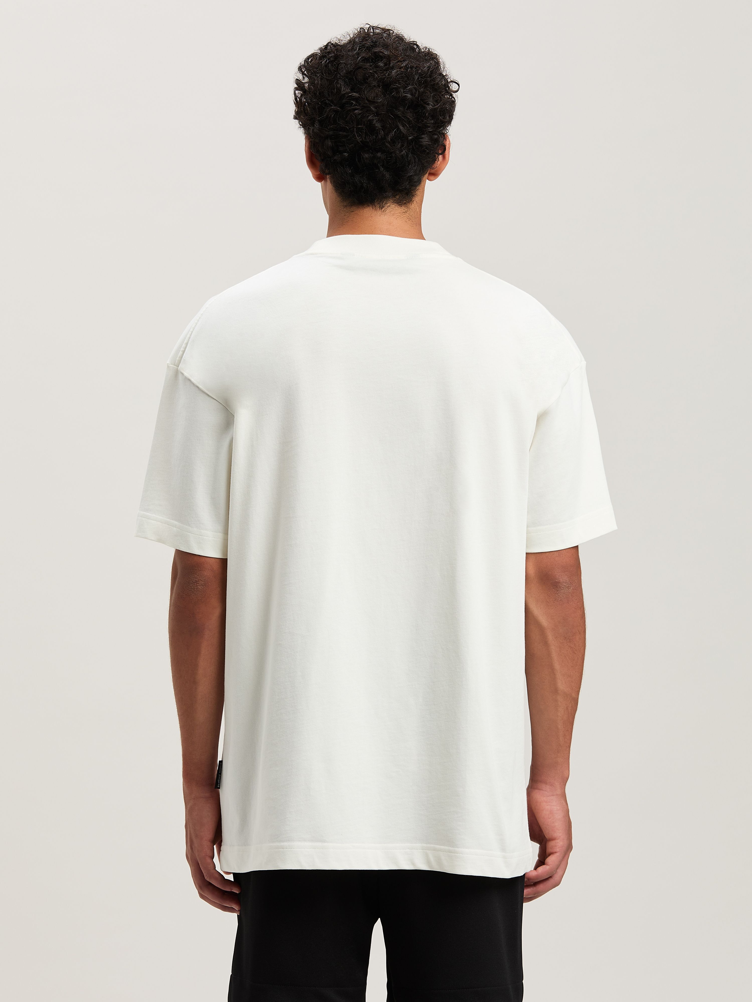 PALM ANGELS  Flame logo T-shirt OFF WHITE - BLACK PMAA001S25JER002
