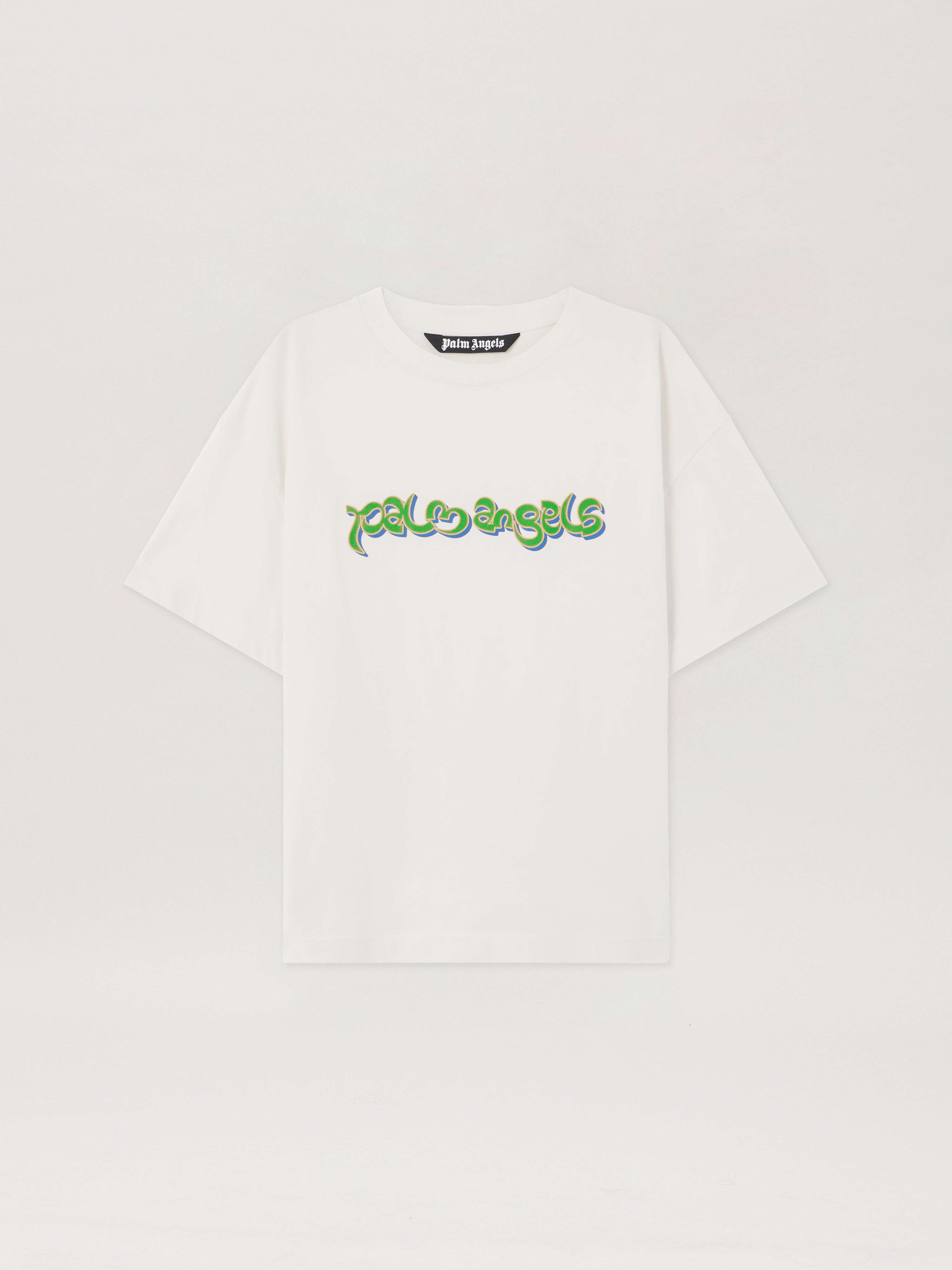 PALM ANGELS Thai Logo T-Shirt OFF WHITE GREEN PMAA109S26JER009