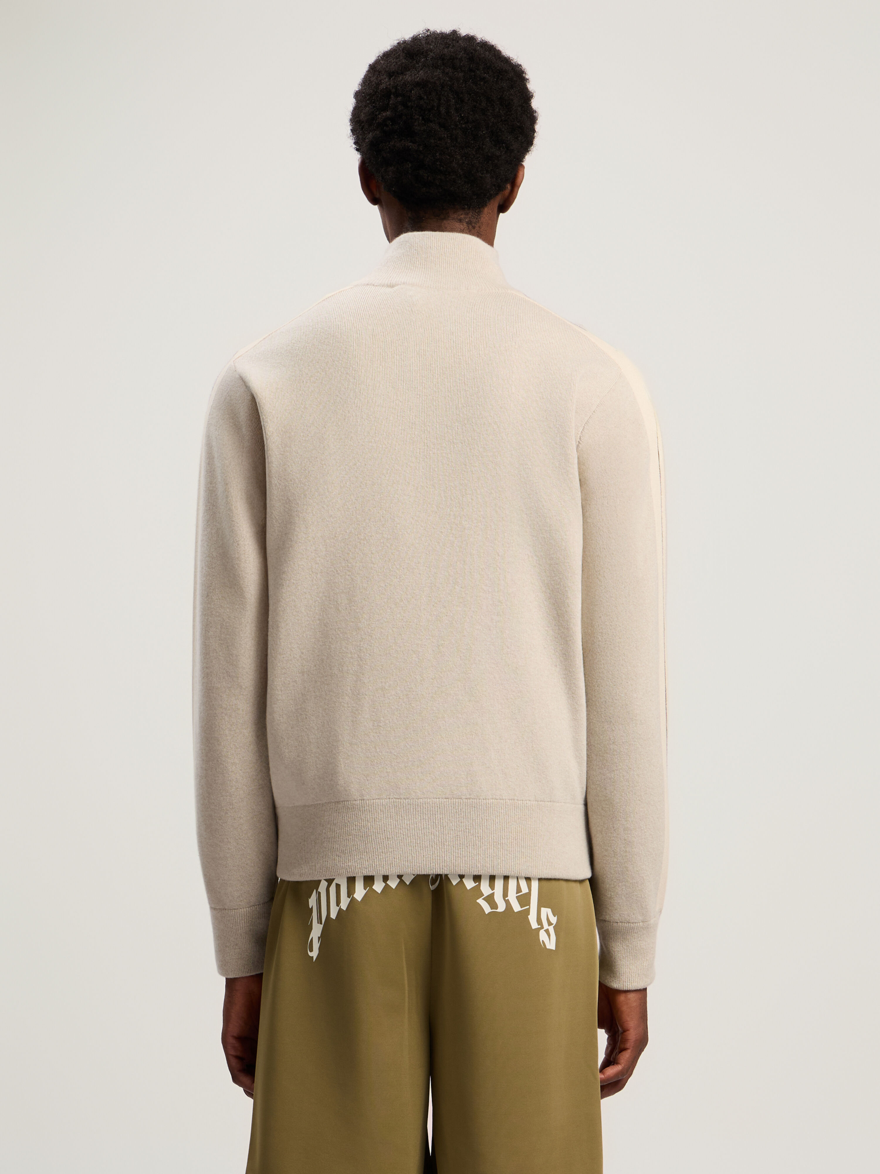 PALM ANGELS Classic Logo Knit Track Jkt LIGHT BEIGE - BLACK PMHA063F25KNI001