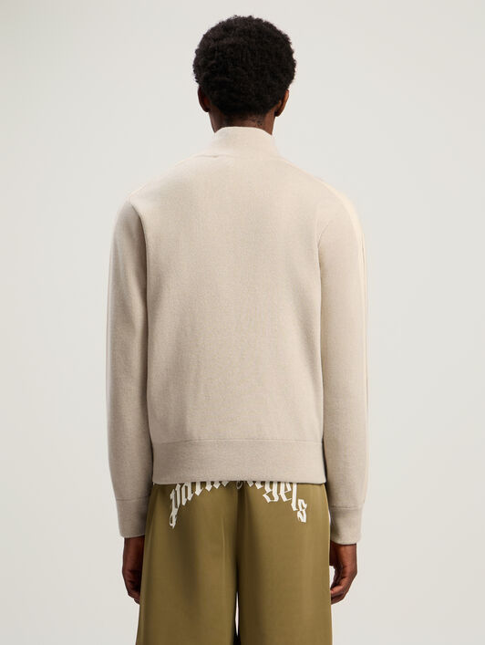 Classic Logo Knit Track Jkt PALM ANGELS Classic Logo Knit Track Jkt LIGHT BEIGE - BLACK PMHA063F25KNI001