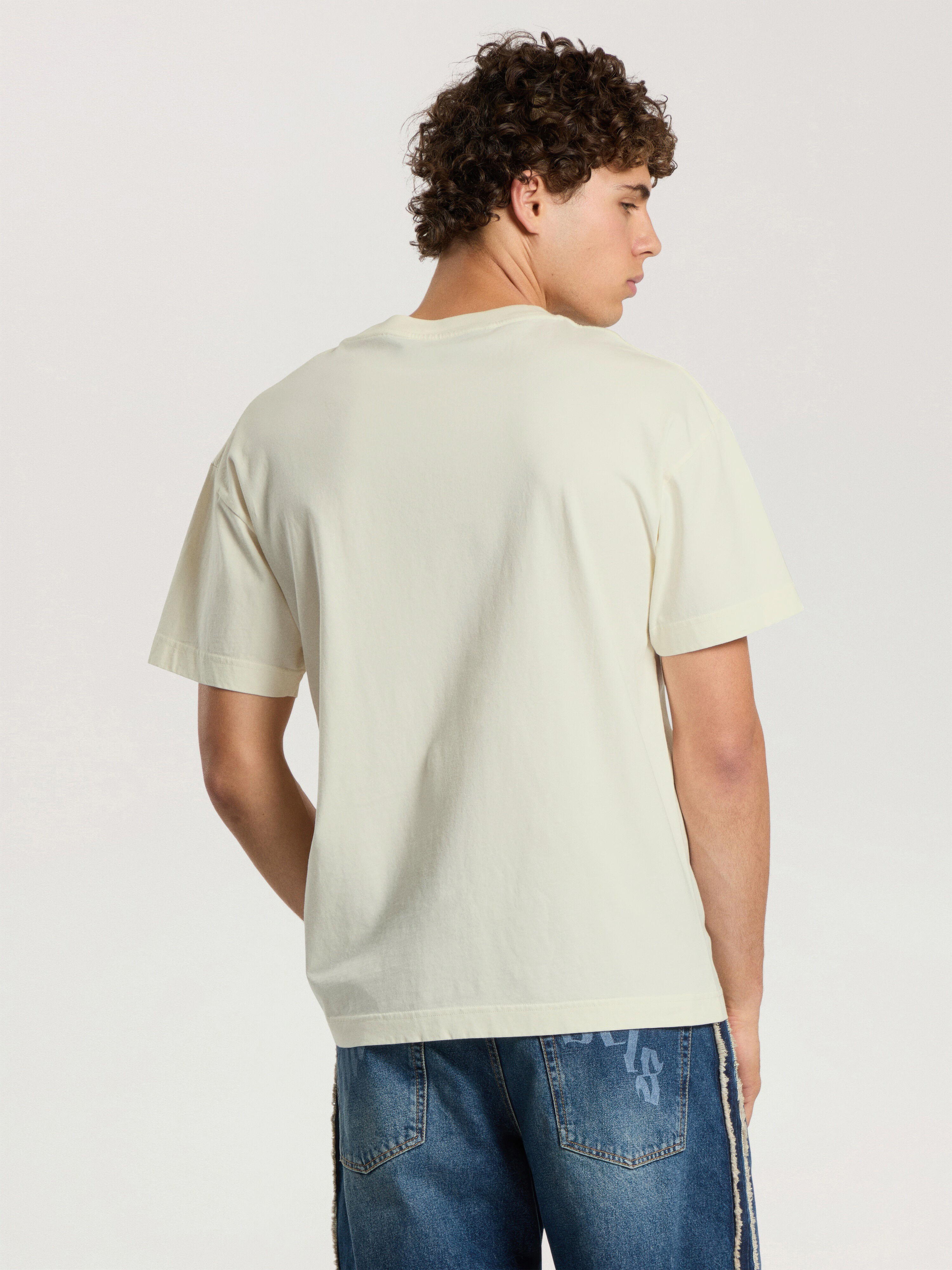 PALM ANGELS T-Shirt Con Logo A Timbro OFF WHITE - BLACK PAMAA01F26JR05