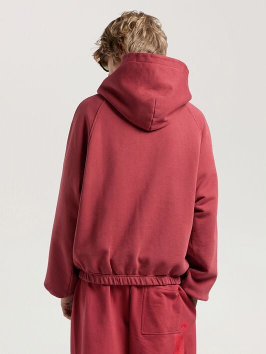 Sunset Blvd Palm Loose Hoodie PALM ANGELS Sunset Blvd Palm Loose Hoodie BRICK RED - RED PAMBB04W26FL02