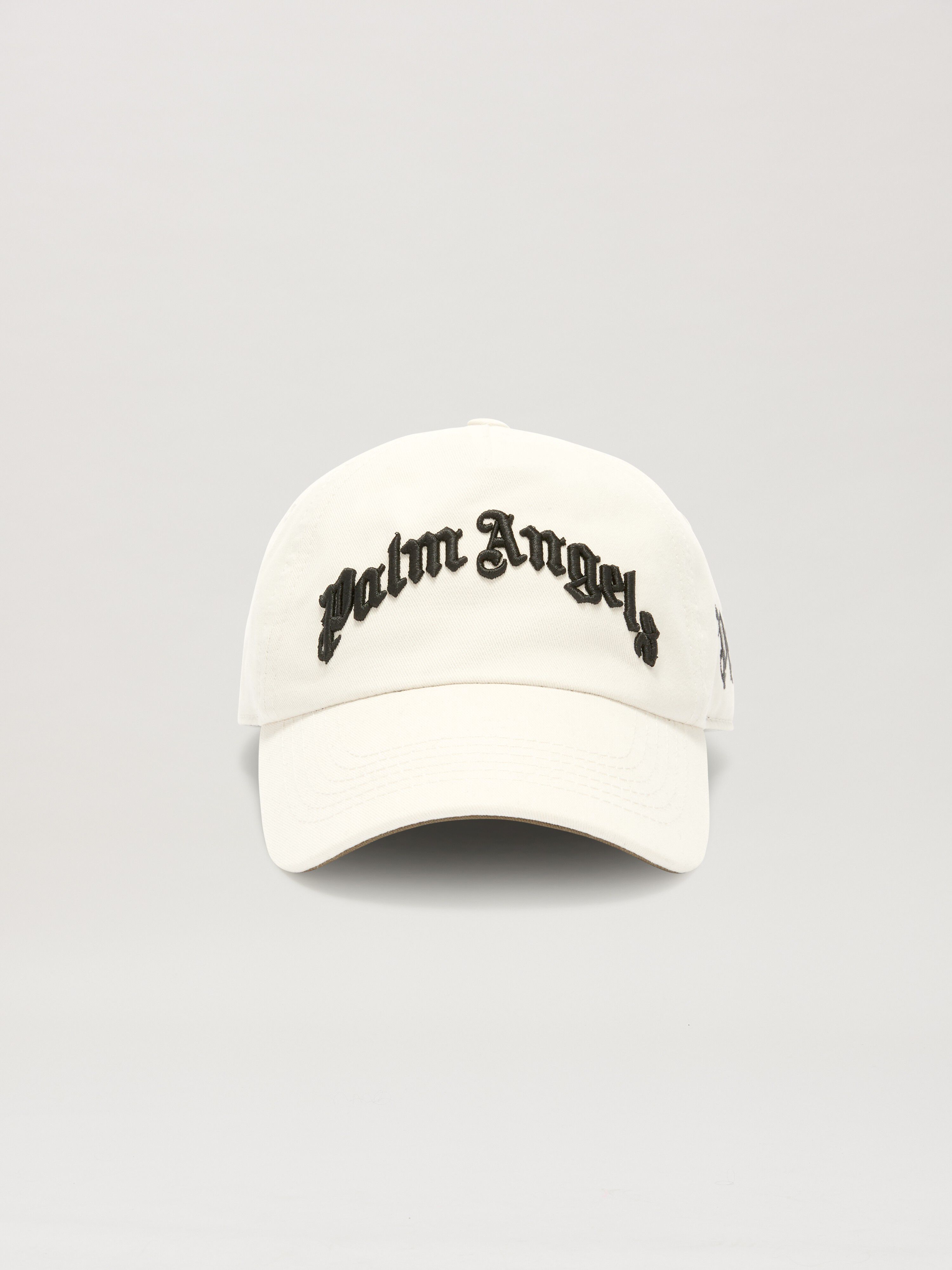 PALM ANGELS  Embroidered Curved Logo baseball cap OFF WHITE - BLACK PMLB10AS25FAB001