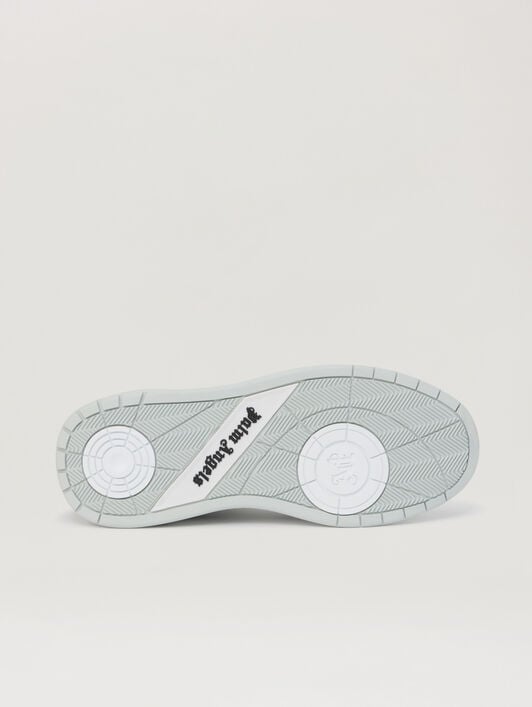 PALM ANGELS Palm Basketball Lea Sneakers BLACK LIGHT GREY PMIA10WS26LEA001