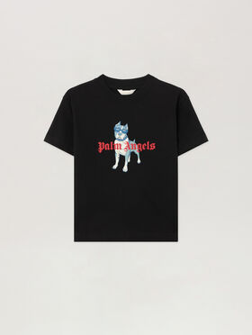 PALM ANGELS Palm Dog.Tshirt NERO/BLACK PBAA003S26JER008