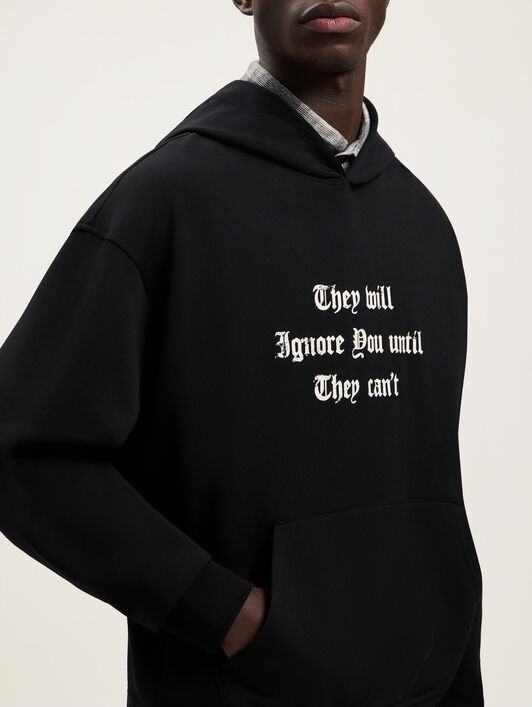 PALM ANGELS Statement Hoodie BLACK OFF WHITE PMBB17DS26FLE005