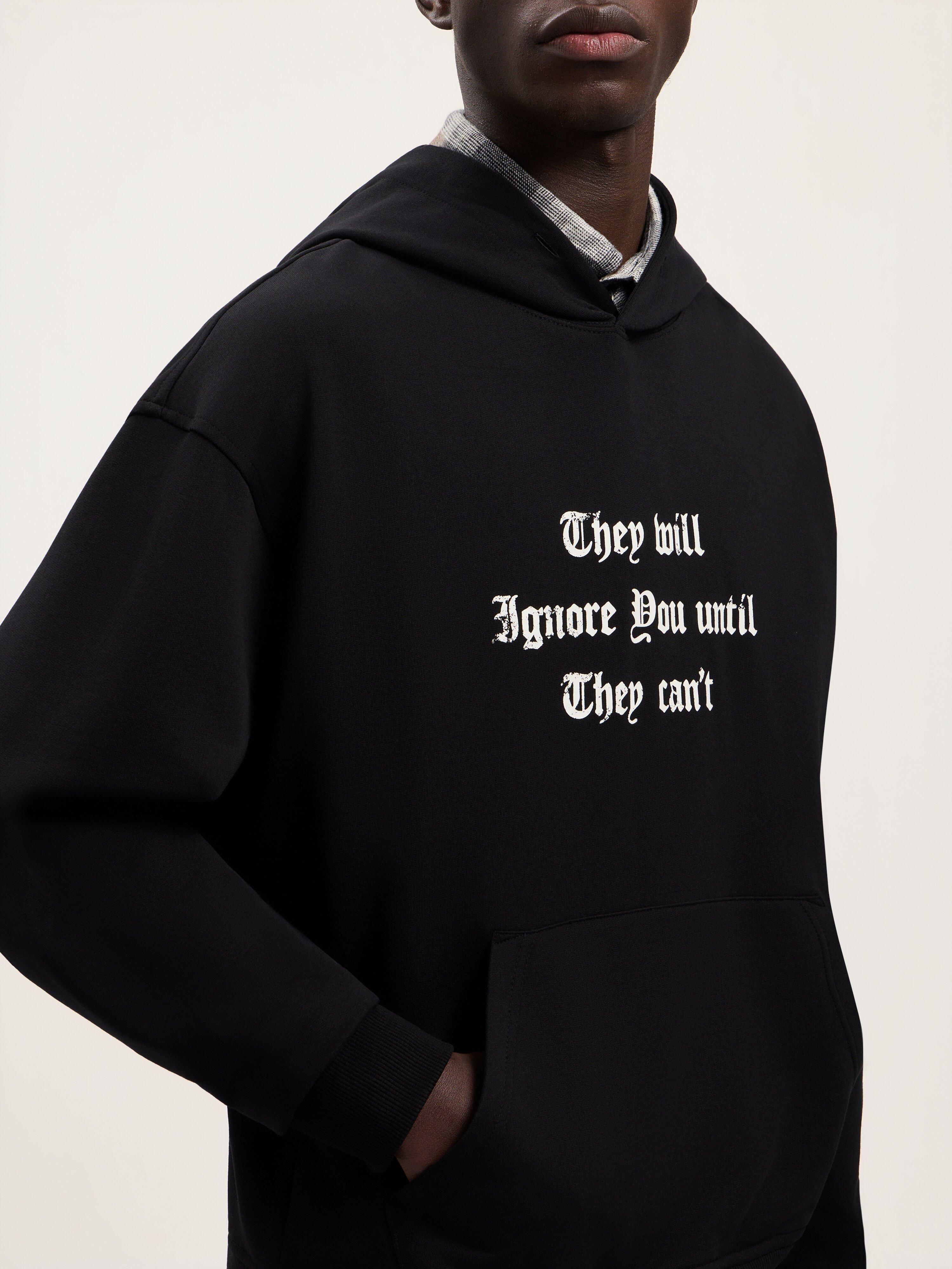PALM ANGELS Statement Hoodie BLACK OFF WHITE PMBB17DS26FLE005