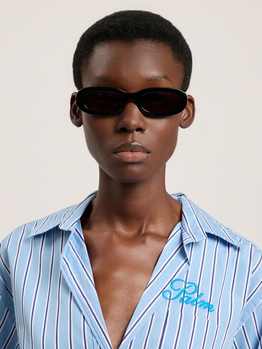 Yolo Black Lens Sunglasses PALM ANGELS Yolo Black Lens Sunglasses SHINY BLACK PA1032100753