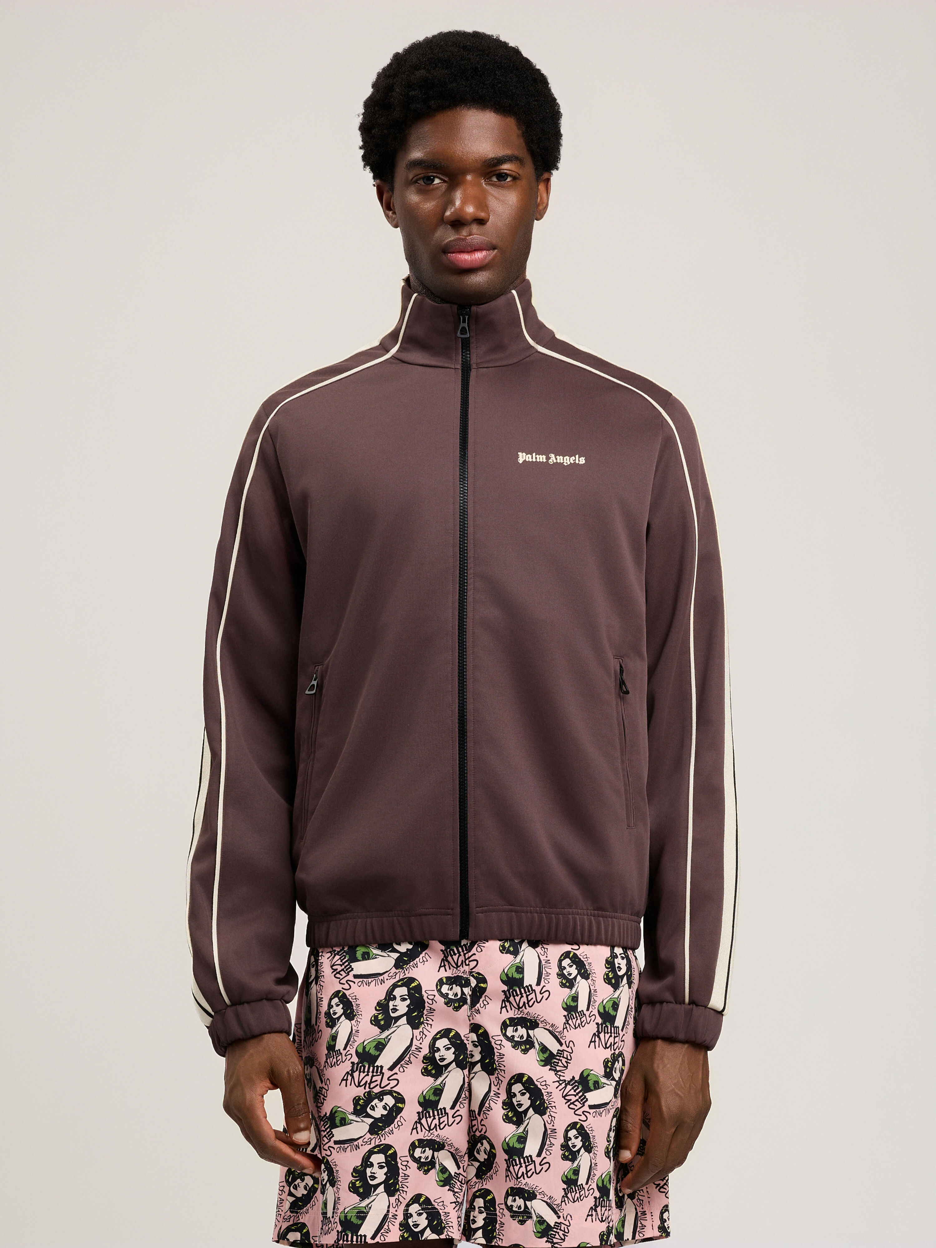 Classic Logo Vintage Track Jacket in BROWN OFF WHITE for Men