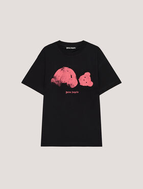 PALM ANGELS Spray Broken Bear T-Shirt Black/Pink PMAA109T26JER002
