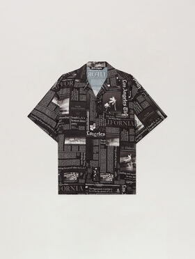 PALM ANGELS Paxlatimes_News Shirt BLACK - OFF WHITE PMGG00DF25FAB005