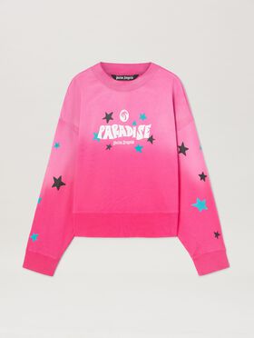 PALM ANGELS  Paradise crewneck sweatshirt IVORY - BLACK PMBA080S25FLE002
